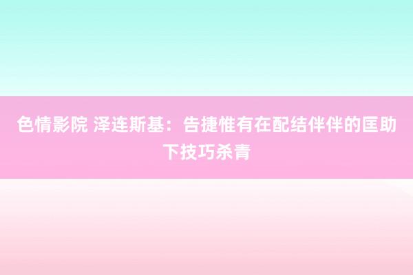 色情影院 泽连斯基：告捷惟有在配结伴伴的匡助下技巧杀青