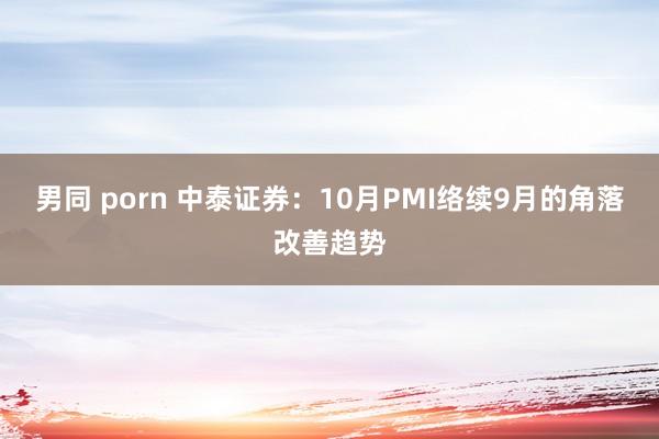男同 porn 中泰证券：10月PMI络续9月的角落改善趋势