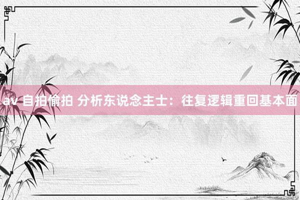 av 自拍偷拍 分析东说念主士：往复逻辑重回基本面