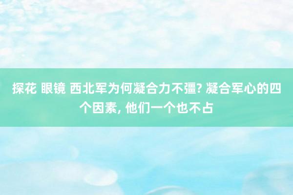 探花 眼镜 西北军为何凝合力不彊? 凝合军心的四个因素， 他们一个也不占