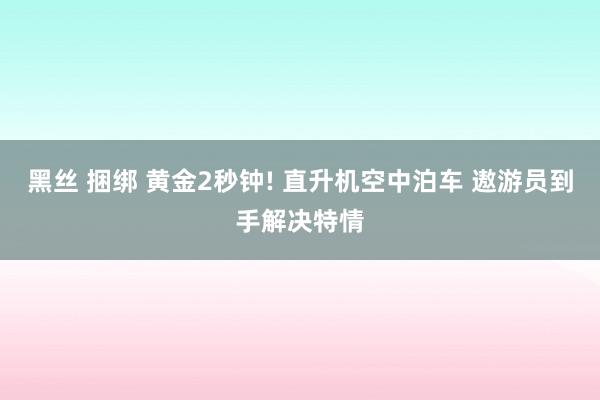 黑丝 捆绑 黄金2秒钟! 直升机空中泊车 遨游员到手解决特情