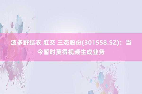 波多野结衣 肛交 三态股份(301558.SZ):当今暂时莫得视频生成业务
