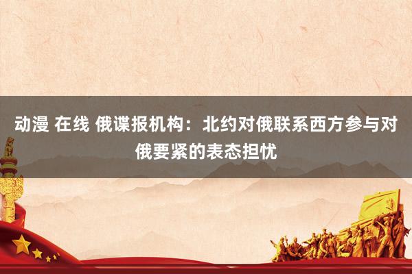 动漫 在线 俄谍报机构：北约对俄联系西方参与对俄要紧的表态担忧