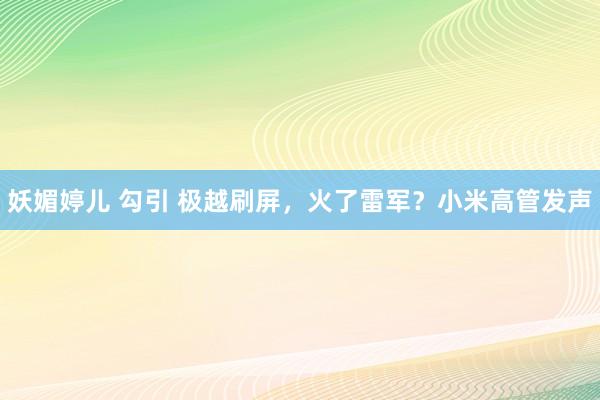 妖媚婷儿 勾引 极越刷屏，火了雷军？小米高管发声