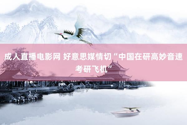 成人直播电影网 好意思媒情切“中国在研高妙音速考研飞机”