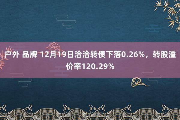 户外 品牌 12月19日洽洽转债下落0.26%，转股溢价率120.29%