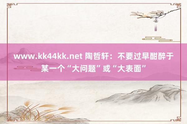 www.kk44kk.net 陶哲轩：不要过早酣醉于某一个“大问题”或“大表面”
