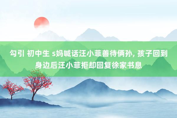 勾引 初中生 s妈喊话汪小菲善待俩孙， 孩子回到身边后汪小菲拒却回复徐家书息