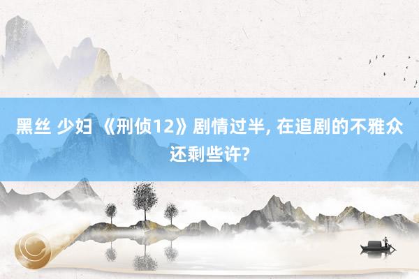 黑丝 少妇 《刑侦12》剧情过半， 在追剧的不雅众还剩些许?